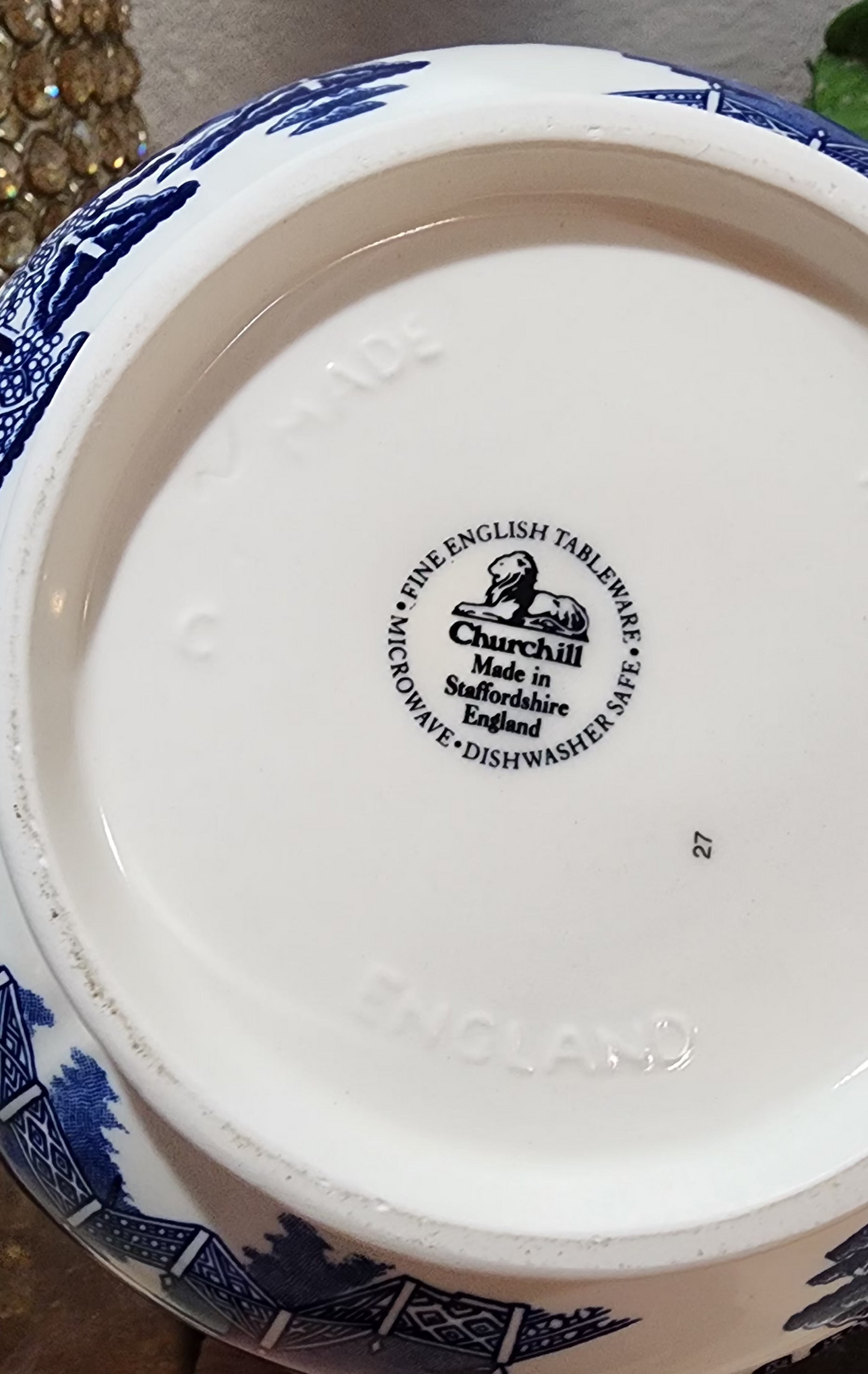 Churchill Vintage Blue & White Willow Oriental Teapot Set With 4 Cups